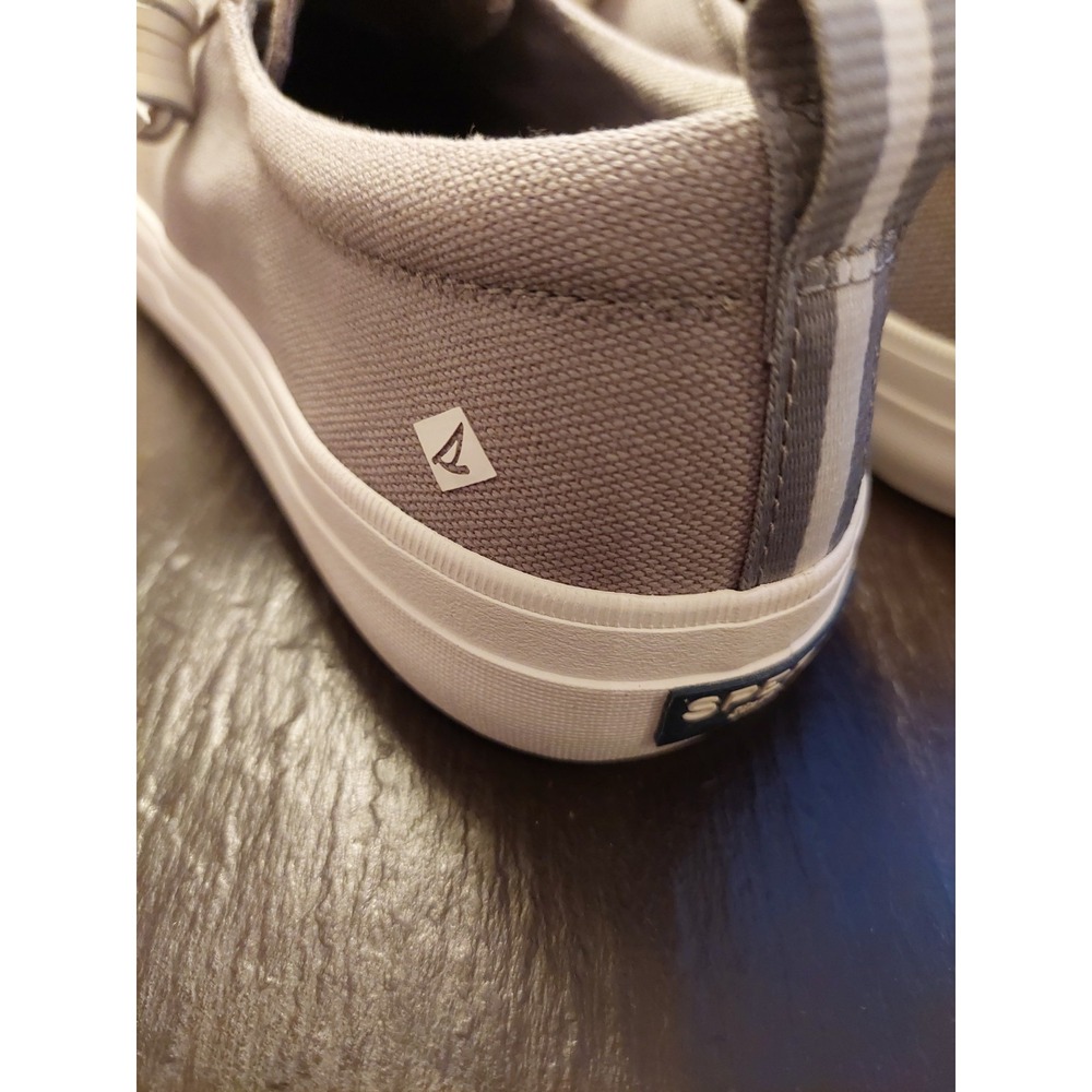 Sperry Women's Crest Vibe Grey Canvas Sneakers/Boat Leather Laces Sz 7.5M NEW! - Picture 11 of 13